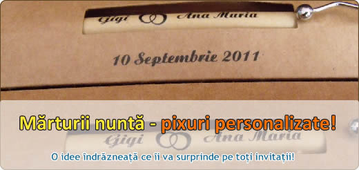 Marturii pentru nunta - pixuri personalizate